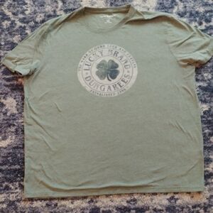 Lucky Brand Green Short-Sleeve Graphic Tee with Clover Emblem